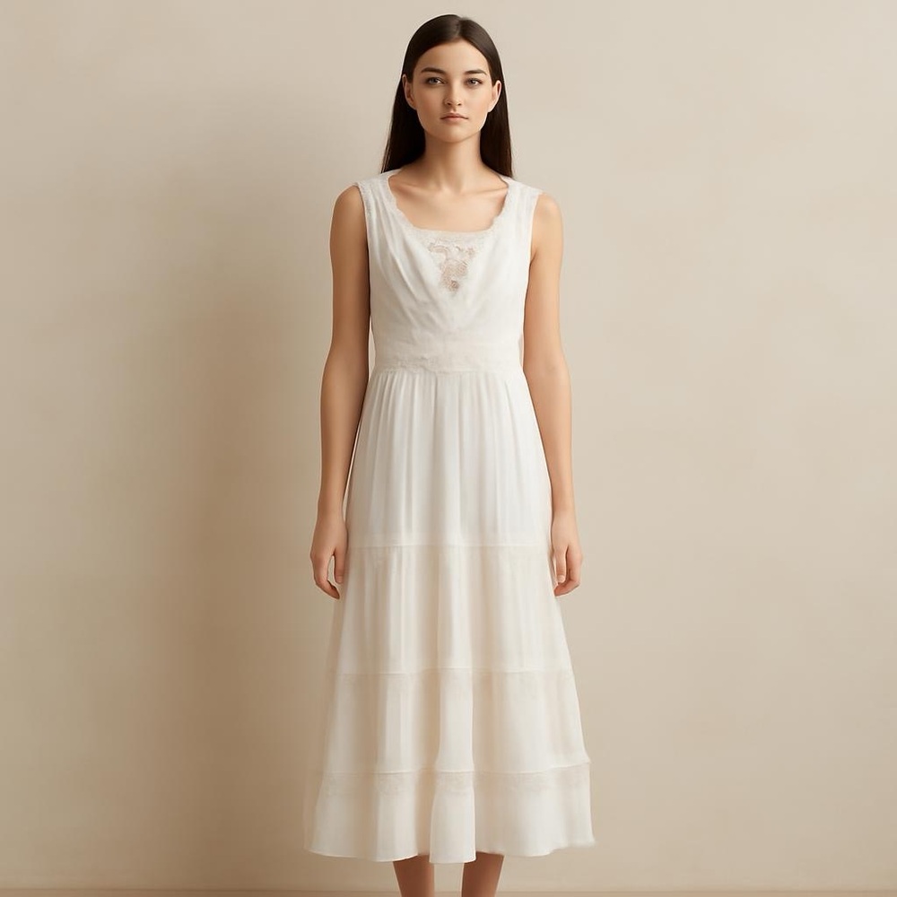 Periwinkle white boho dress